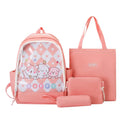 Schoolbag Student Four-Piece Set Backpack Simple Burden Reduction Large-Capacity Backpack One Piece Dropshipping 6120