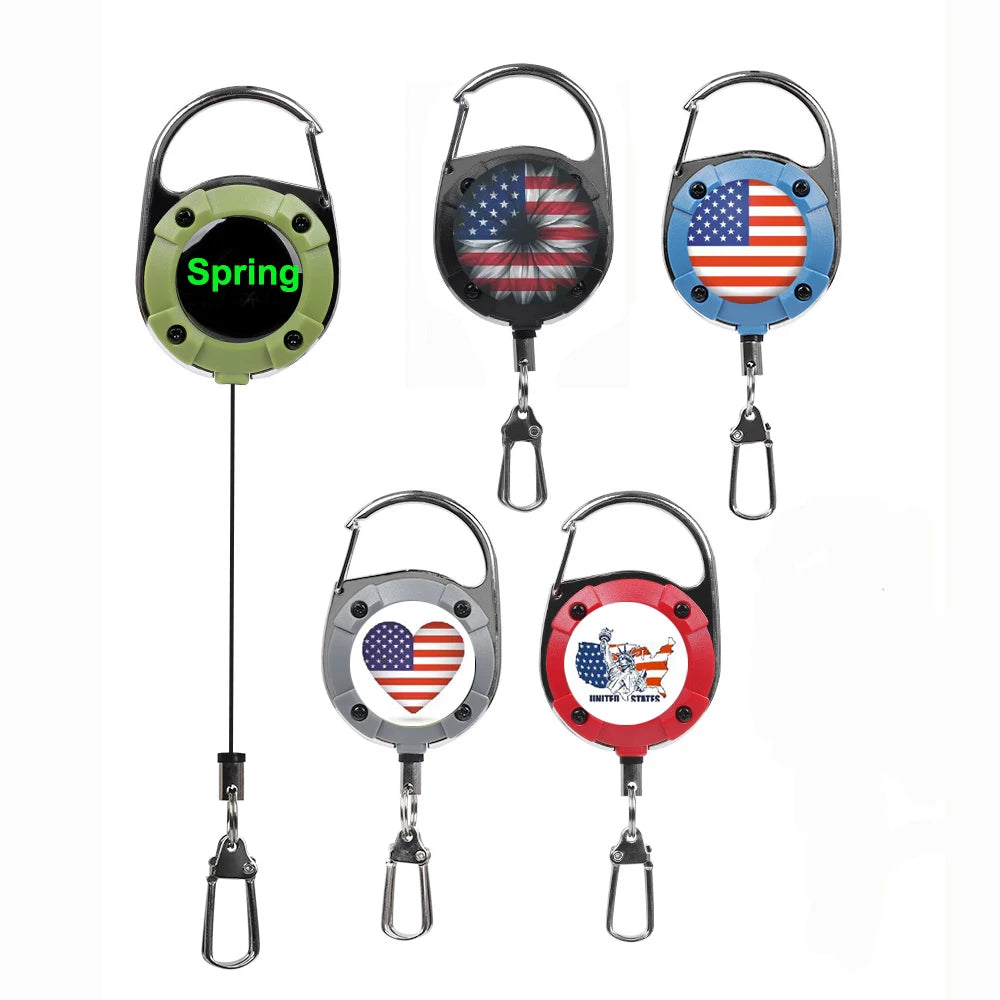 Manufacturer-Supplied Retractable Badge Reel Holder Stop Rope Lock ID  Card Working Card Badge Keychain