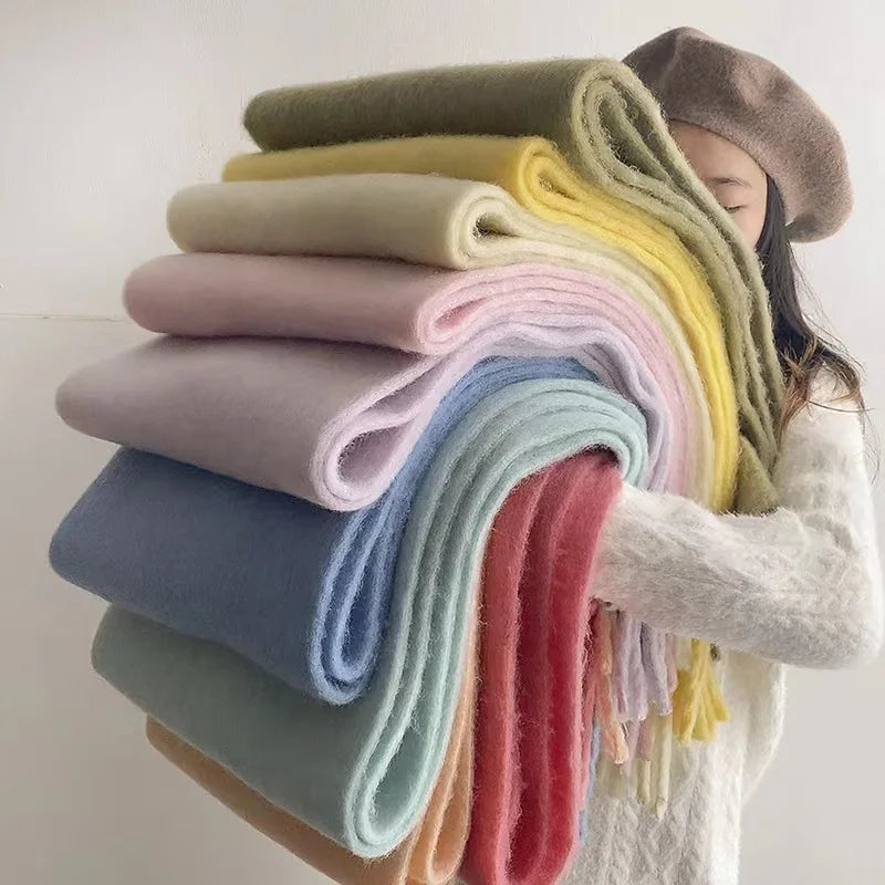 Zifeng OEM Bufandas Y Chalinas Tipo Cachemira European American Winter Plain Warm Cashmere Shawl