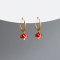 Fashion Jewelry 925 Sterling Silver Cute Mushroom Gold-plated huggies Hoop Earrings for Women Jewelry