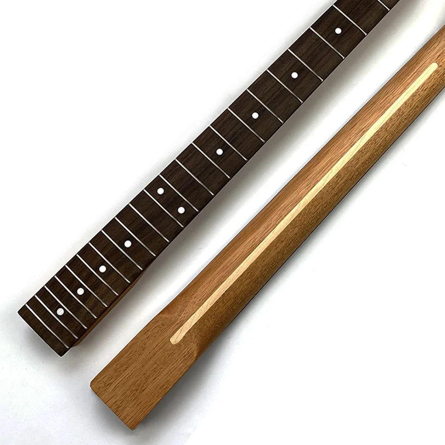 Custom 22 Frets Clear Satin Electric Guitar Neck TL Mahogany Guitar Neck for Sale with Maple Strip