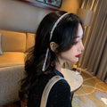 Rhinestone Hairbands Women Long Tassel Bow Bands Korean Wedding Hair Band Crystal Headband Diademas De Cristal