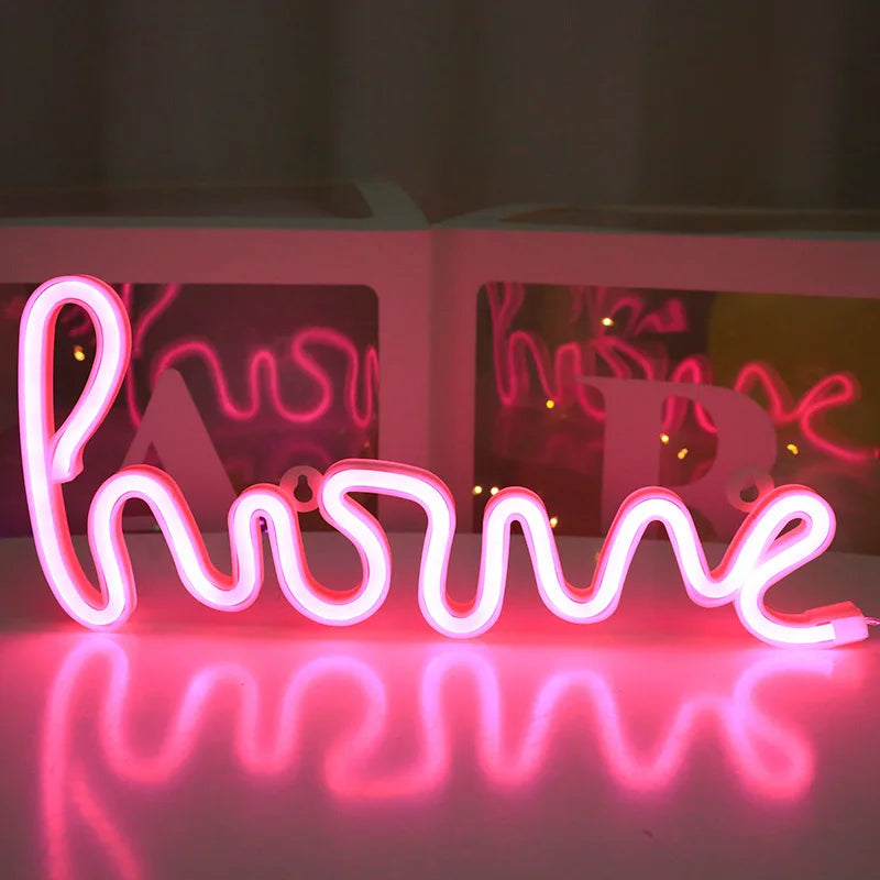 LED Neon Lights Wedding Bar Decoration Battery USB Powered Stylised Lights Lamp Alphabet Light up Sign Party
