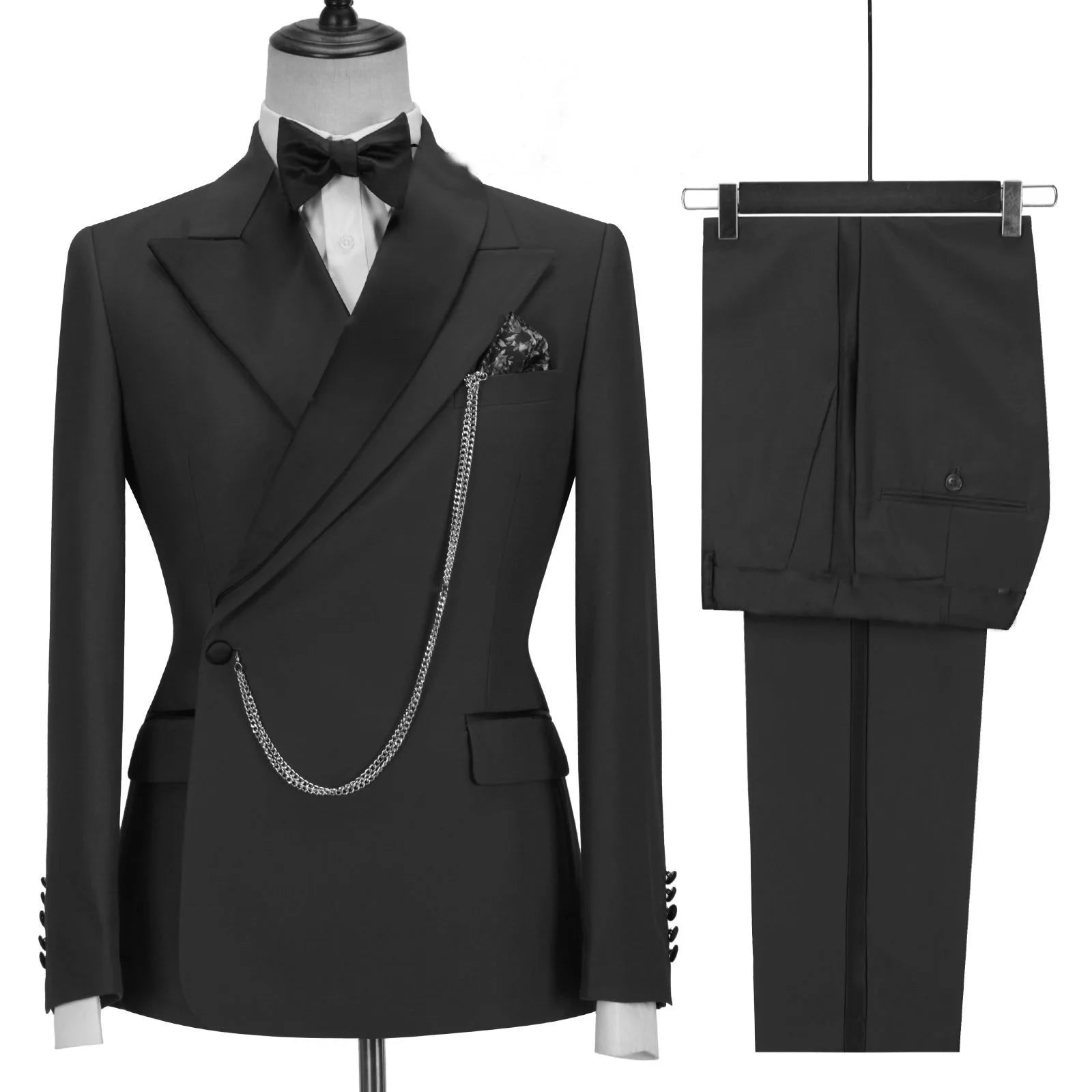 Nice Gentleman 2-Pieces Groom Tuxedos Green Flat Collar Wedding Suits Clothing Black Casual Mens Suits  for Viscose Blue Set OEM