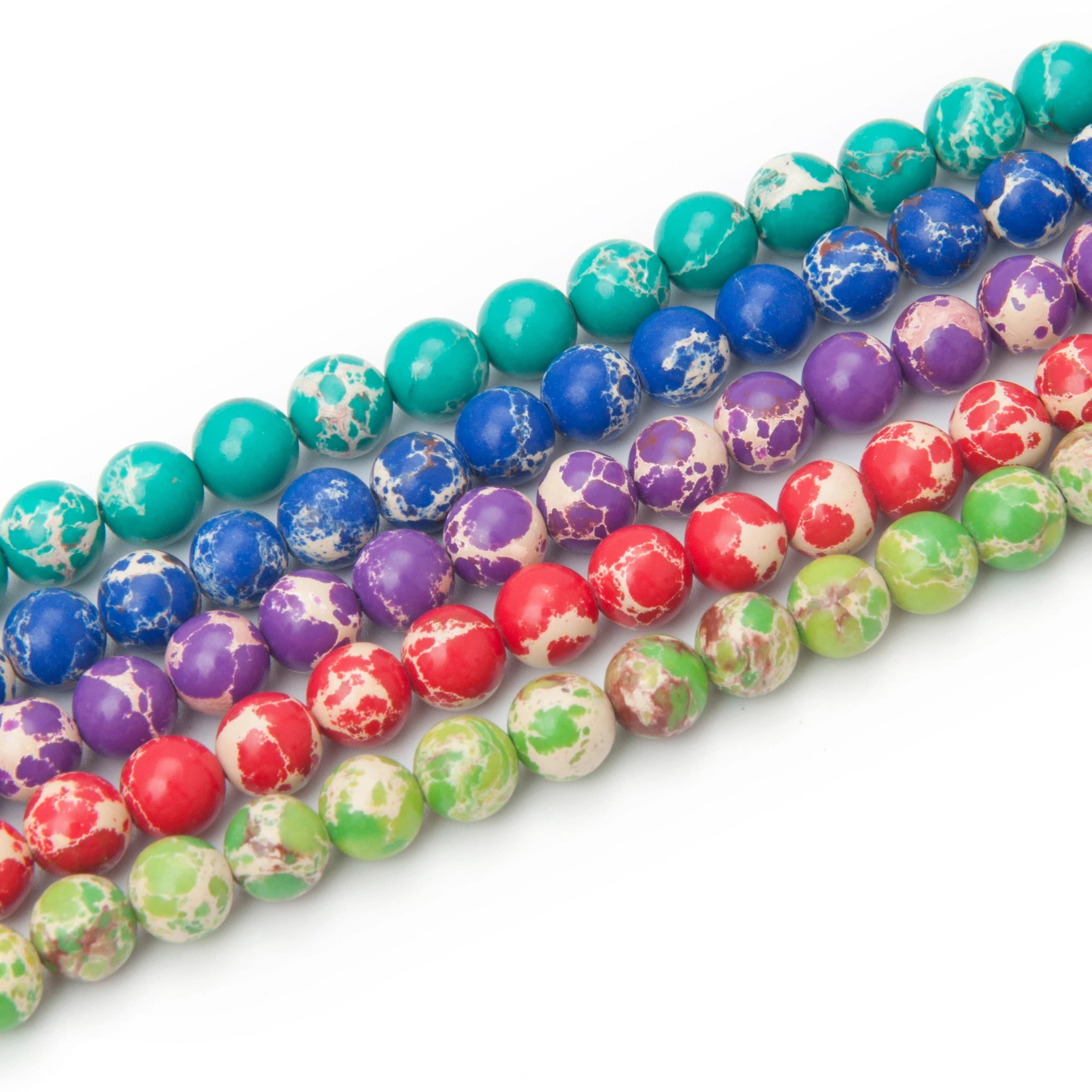 Factory Wholesale Round Genuine Stone Beads Bulk Imperial Turquoise Loose Stone Beads Loose Sand Imperial Turquoise