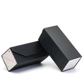 2025 Wholesale Packaging Handwork Leather Portable Glasses Case Double Folding Glasses Box Custom Eyeglass  Box