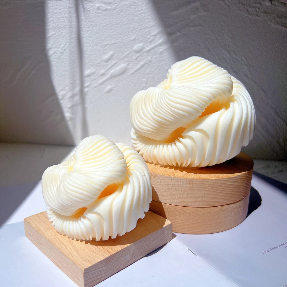 Two Sizes Geometric Block Wave Twirl Silicone Mold Abstract Decorative Complex Construction Wavy Soy Wax Knot Swirl Candle Mold