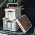 Outdoor Stall Camping Storage Box Camping Wooden Lid Storage Box Car Trunk Organizing Picnic Folding Box