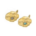 Fashion Irregular Lotus Leaf Ahape Eye Dripping Oil Pendants Charms Diy Necklace Bracelet Jewelry Accessories