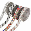 Hot Fix Square Rhinestone Trim Sticker Round Glass Crystal Ribbon Self Adhesive Glitter Applique Banding Diy Car Home Decoration
