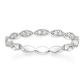 OAHLAN Trendy Rose Gold&Silver Plated Eternity Ring Oval Milgrain Cubic Zirconia Stacking Copper for Women Engagement Wedding