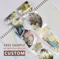 Custom Gold Foil Transparent PET Tape Sticker Rolls for Journaling Scrapbooking