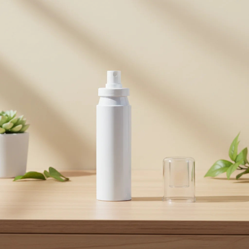 Borui 60ml/80ml White Plastic PET Cosmetic Pump Spray Bottle Packaging for Shampoo with Secure Pump Sealer