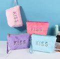Custom Logo Fur Zipper Cosmetic Bags Christmas Soft Colorful Plush Pouch Travel Velvet Wash Portable Make up Organizer