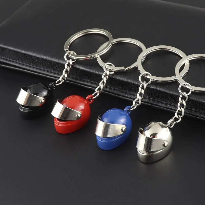 Fast Delivery KQ-Keychain KQ-KC-140 Zinc Alloy Waterproof Helmet Keychain Red Blue Black Silver Keyring for Promotion Wholesale