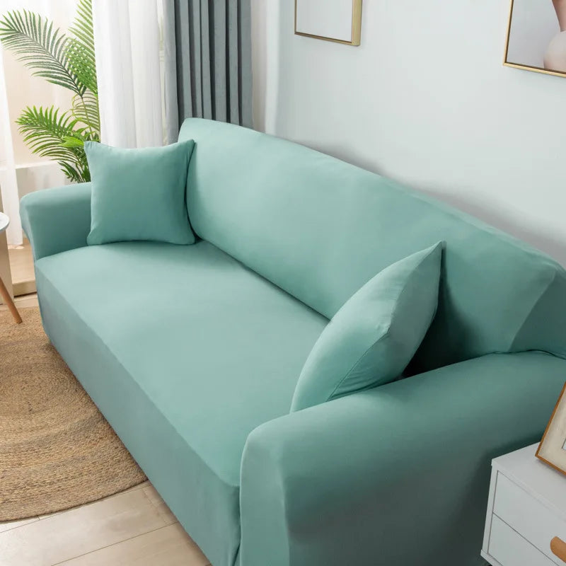 Wholesale Solid Color Thick Velvet Polyester/Cotton Universal Elastic Sofa Cover for Living Room Slip-Resistant Washable Modern