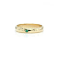 925 Sterling Silver Hammered Tiny CZ Wedding Engagement Ring Retro Gold Plated