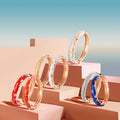 Daili Factory Directly Sale 10mm Flower Bracelet Cute Bangle for Girl Colorful Enamel Bangle Cloisonne Bangle Zinc Alloy