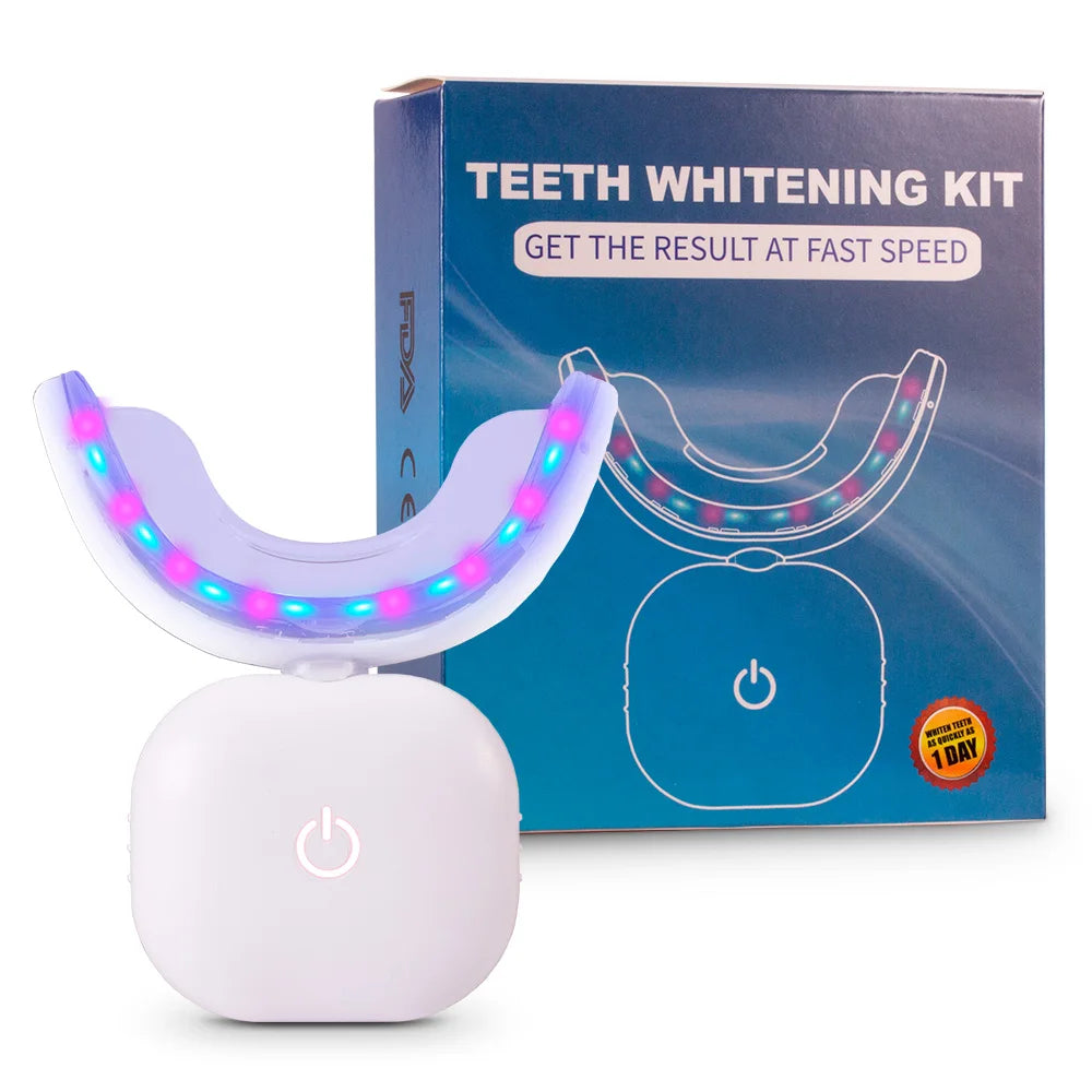 LED Teeth Whitening Lamp Wireless Home Use Blue Red Cold Light Teeth Whitening Machine 10-15 Mins Light Teeth Whitening Kit