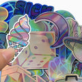 Holographic Durable Oil Proof Waterproof PVC Sticker 100 Pcs Star Laminate Custom Shapes Packaging for Candle & Craft Use