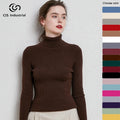 Women's Long Sleeved High Neck Turtleneck Sweater Autumn Winter Warm Ribbed Pullover Factory Wholesale Casual Style