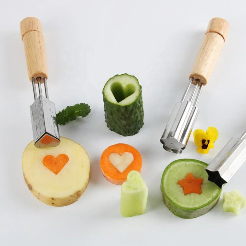 1pcs Stainless Steel DIY Cartoon Cake Cookies Cutters Mold Kitchen Tools for Cutting Fruit & Vegetables for Carrot & Cucumber