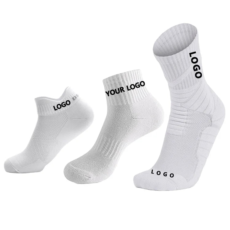 Mens Compression Cushioned Running Athletic Socks Custom Letter Logo for Walking-Arch Compression Support