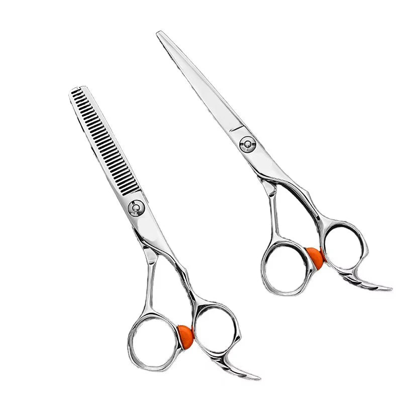 FX-HT36 Stainless Steel Black Gold Barber Scissors Sharp Straight Blade Hair Cutting Shear Salon Home Use Bangs Thinning Shears