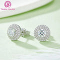 Lab Created Exquisite Real Moissanite Earrings 5 mm Round Shape 925 Sterling Silver 0.5 Ct X 2 Moissanite Earrings Women Luxury MegaBDM