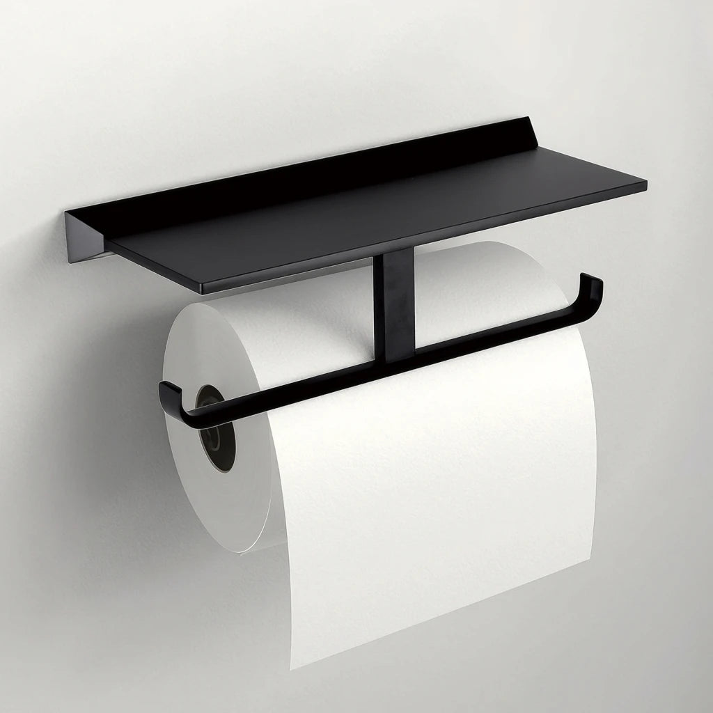 Modern Durable Brass Double Roll Paper and Tissue Holder for Bathroom Sleek Style with Durability