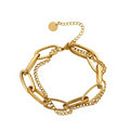 New Fashion Stainless Steel Double Bracelet Jewelry Chain for Women Anniversary & Party Gift Wholesale
