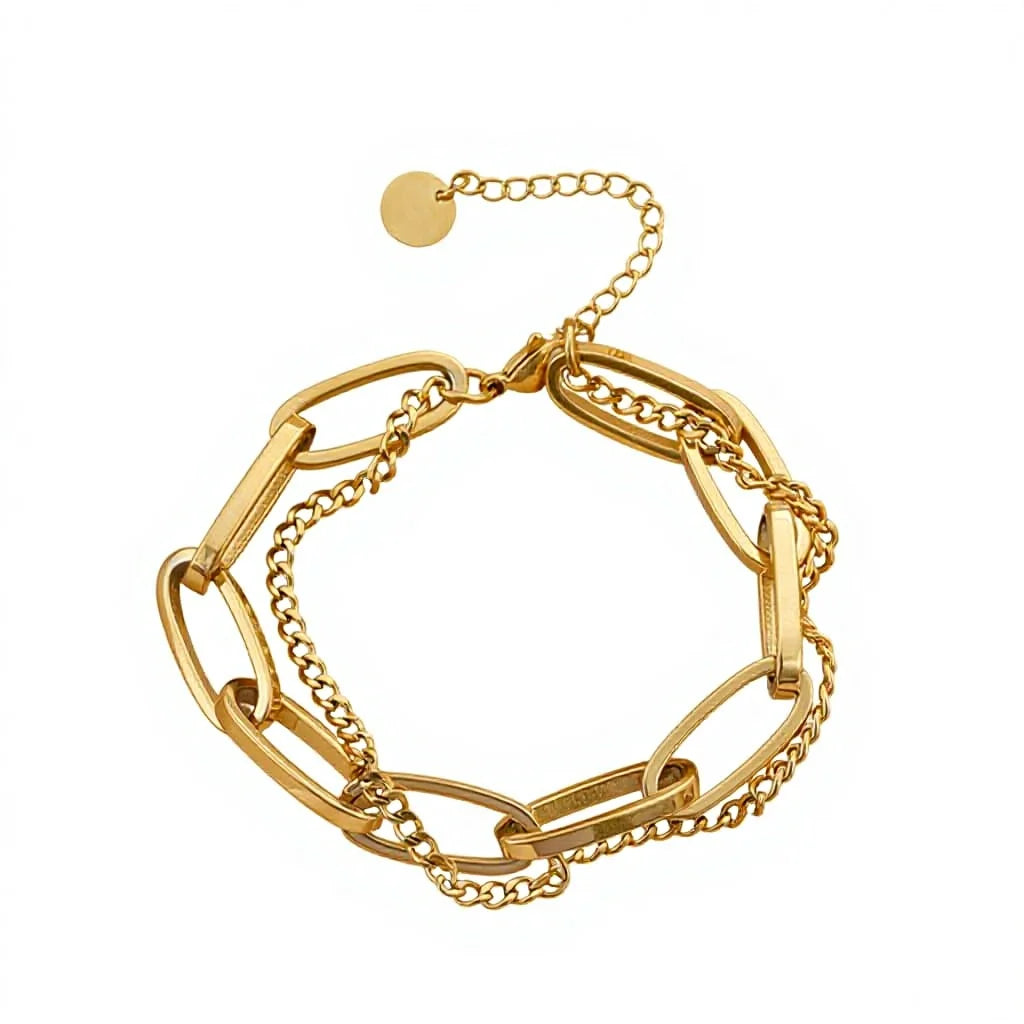 New Fashion Stainless Steel Double Bracelet Jewelry Chain for Women Anniversary & Party Gift Wholesale