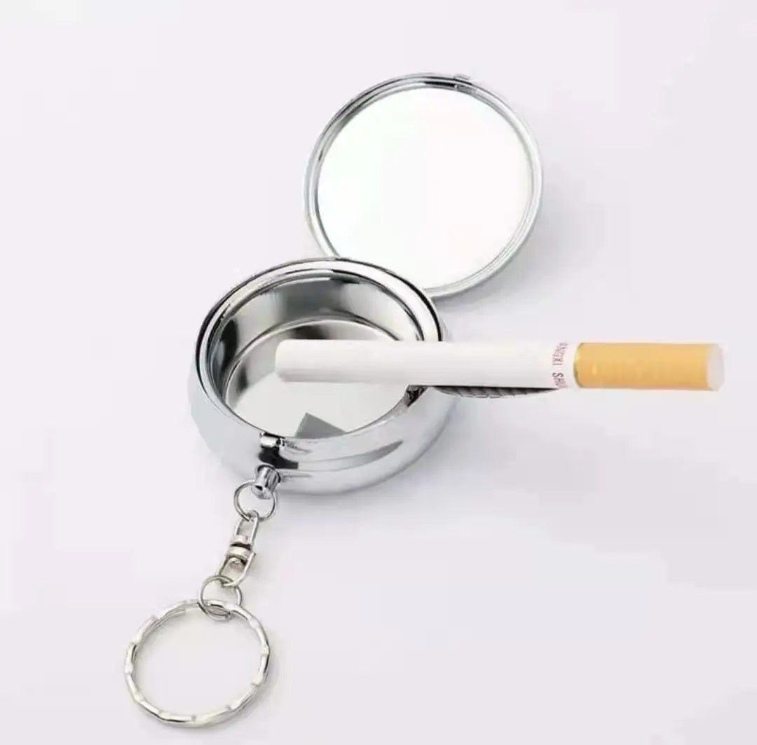 Qualisub Personalized Sublimation Ashtray Keychain Blanks Portable Mini Outdoor Ashtray Sublimation Blanks Ashtray Keychain