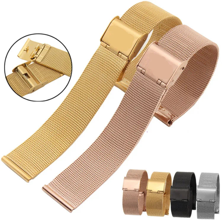 0.4 Line Quick Release Milanese Mesh Loop Magnetic Stainless Steel Watch Strap 8/10/12/14/16/18/20/22/24mm Metal Wrist Band