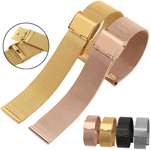 0.4 Line Quick Release Milanese Mesh Loop Magnetic Stainless Steel Watch Strap 8/10/12/14/16/18/20/22/24mm Metal Wrist Band