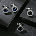 Hot Wholesale Austrian Crystal Cufflinks Round Blanks Mens Cuff Links Luxury Cufflinks for Shirt