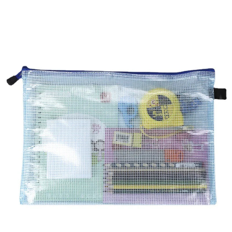 B5 B4 A3 A4 A5 A6 PVC Mesh Clear Organizer Case Document Zipper Envelope Pouch File Folder Bags for School Office Filing