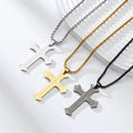Dingchao Stylish Stainless Steel Link Chain Cross Necklace with Diamond Pendant Hip-Hop Inspired Fashion Jewelry for Men Women