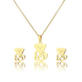 Risingmoon 100 Models Fashion 18K Gold Plated Stud Earrings Non Tarnish Stainless Steel Necklace Set Jewelry Sets for Women