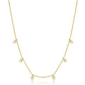 925 Sterling Silver Fashion Classic Beaded Chain Pearls Charm Necklace 18k Gold