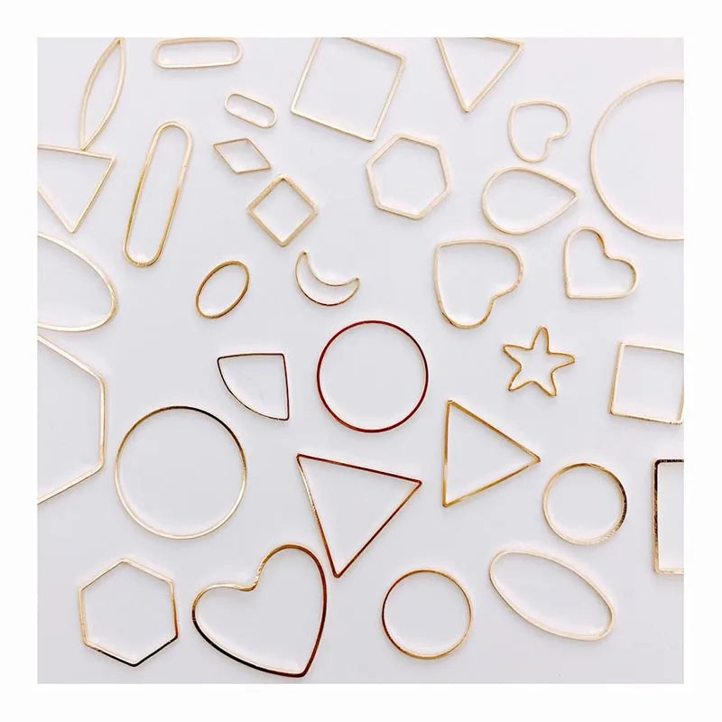 Fashion Brass Copper Gold Silver Plated Round Circle Hollow Geometric Pendant Earrings Wire Mkaing Accessories Jewelry Findings