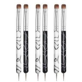 Double Ended Nail Art Brush for Dotting Nail Brushes for Gel Builder Gel Brush