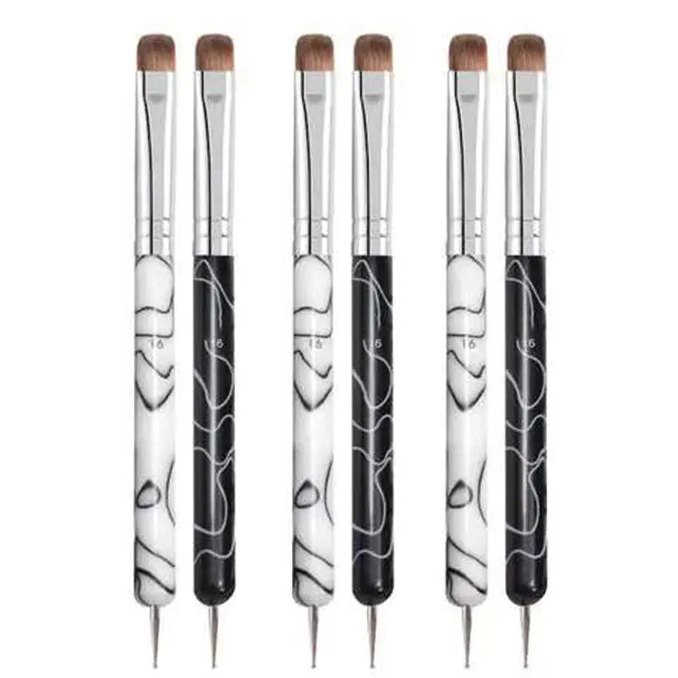 Double Ended Nail Art Brush for Dotting Nail Brushes for Gel Builder Gel Brush