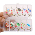 Wholesale SPB004 Combo 10pcs/box Multi Color Hard Metal Blade Spinner Baits Spoon Fishing Lure Set