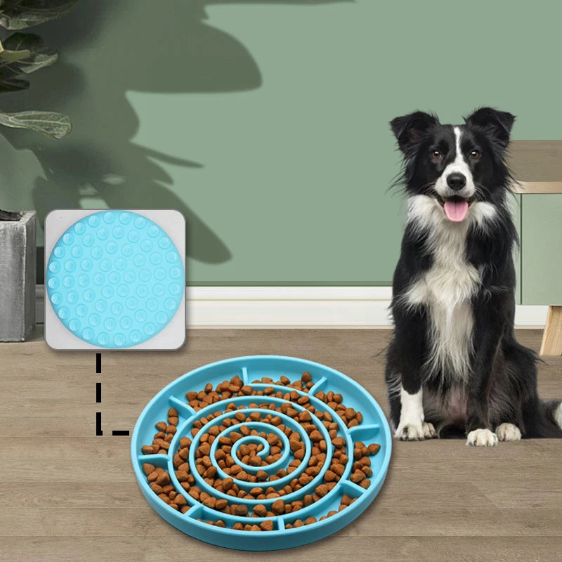 Silicon Puzzle Bowl Lick Mat Non Spill Silicone Slow Feeder Dog Water Licking Bowl Pet Bowls Feeders