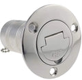50mm Boat Gas Deck Fill/Filler with Keyless Marine Mirror- Polished 316 Stainless Steel Hardware
