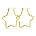 2026 Fashion Gold Stainless Steel Star-Shaped Jewelry Wholesale Fine Hoop Earrings From China Factory Joyeria Star Hoop Earrings