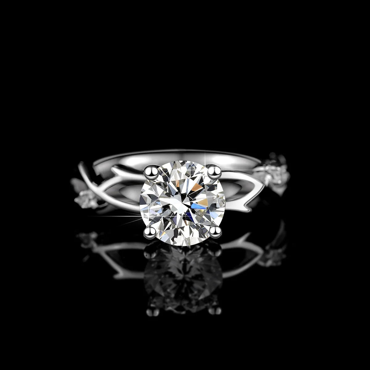 Factory Wholesale 925 Sterling Silver 1Carat Moissanite Rings Sparking Wedding Ring for Women