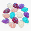 10pcs/lot 18x25mm Drop Style Mix Colors Natural Stone Flat Back Resin Cabochons Cameo DIY Jewelry Making Findings Supplies