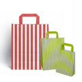 Paper Shopping Bags Packaging Eco Friendly Kraft Paper Reusable Foldable Flat Handle Paper Bag Design Your Brand Logo